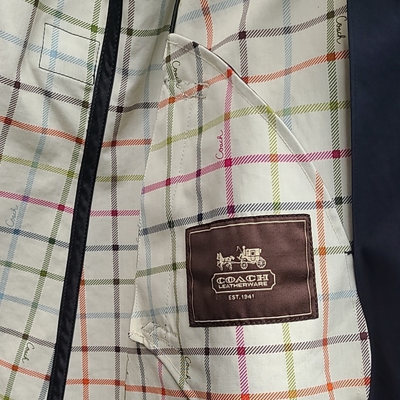 Coach Navy and Gold Women's Spring/Rain Jacket - Picture 5 of 6